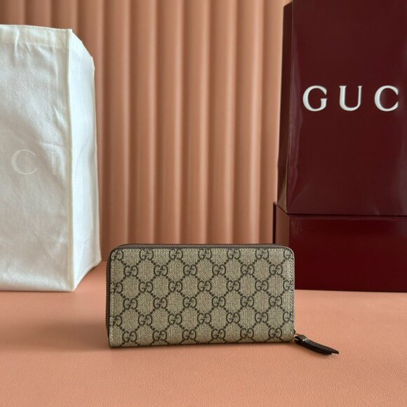 GUCCI Neo Vintage Series Long Metal Tiger Head Monogram Canvas Wallet Wallet - Picture 2 of 9